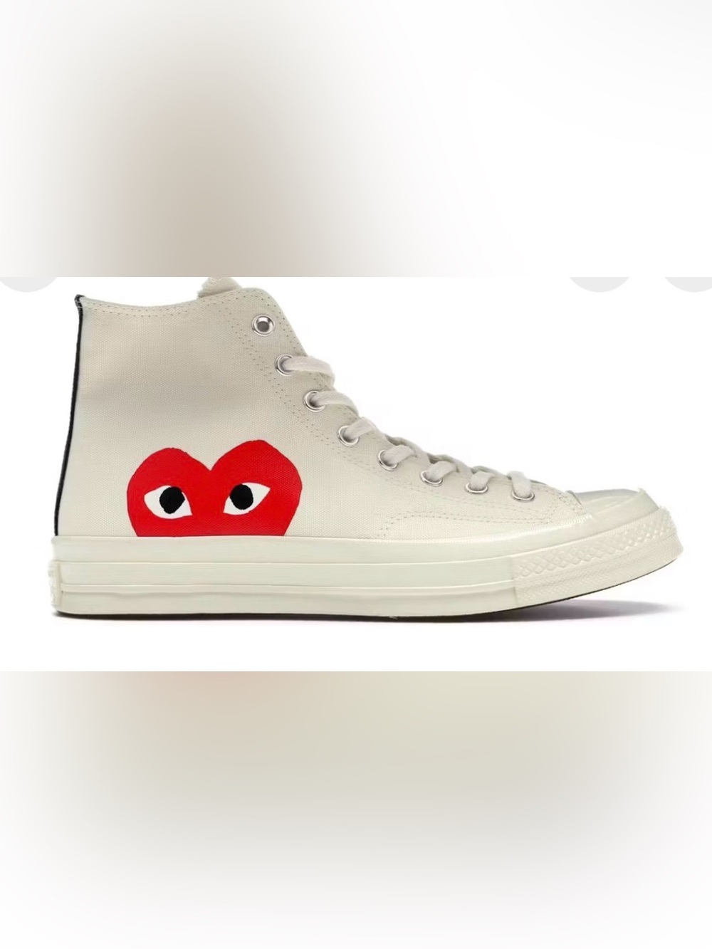 Comme des Garçons PLAY x Converse Chuck 70 High Top - Cream with Red Heart